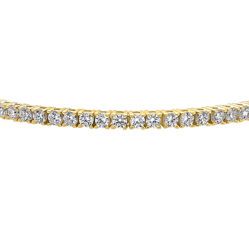 Angle view of CZ Tennis Bracelet in Gold Flashed Sterling Silver, 4 of 6