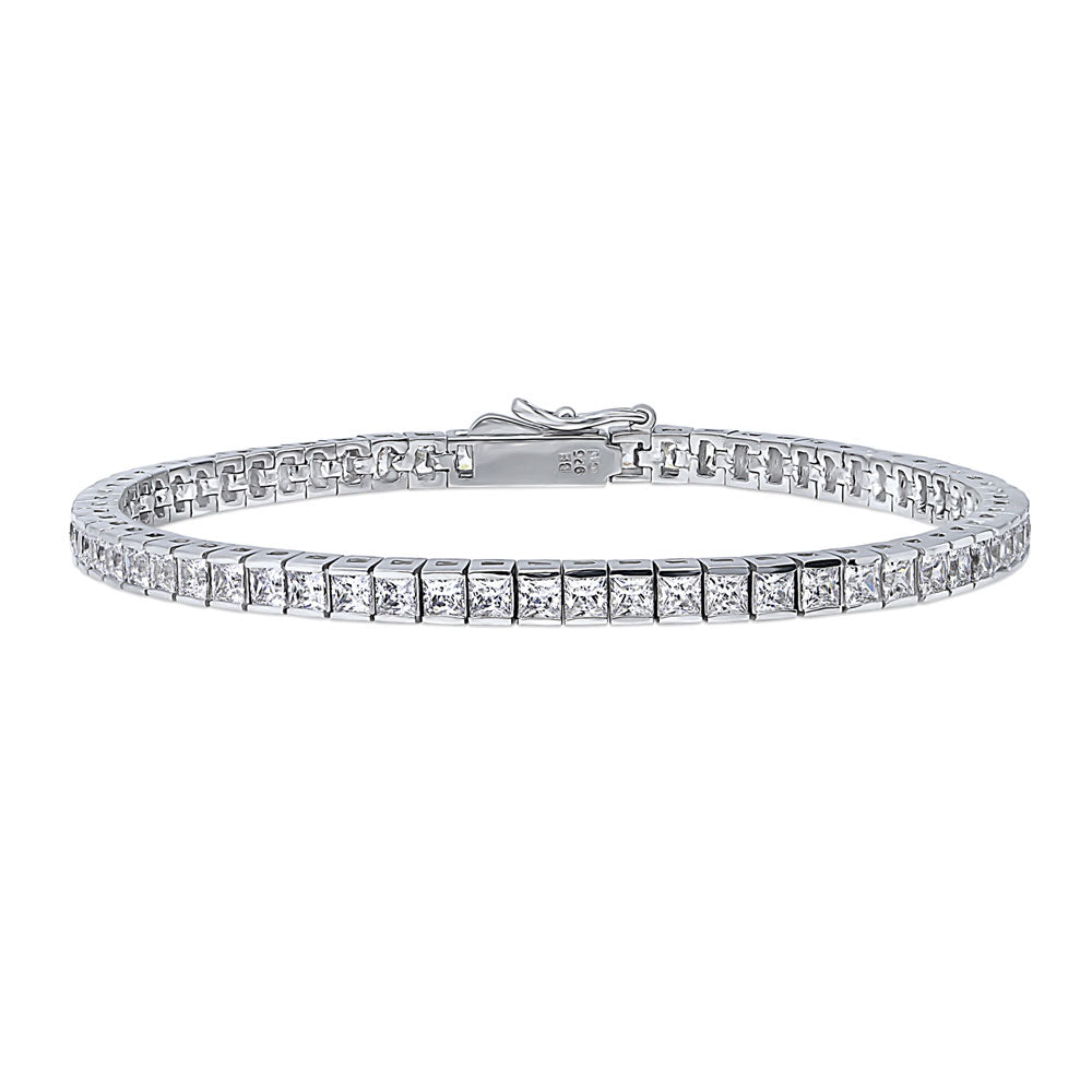 Bar Princess CZ Tennis Bracelet in Sterling Silver