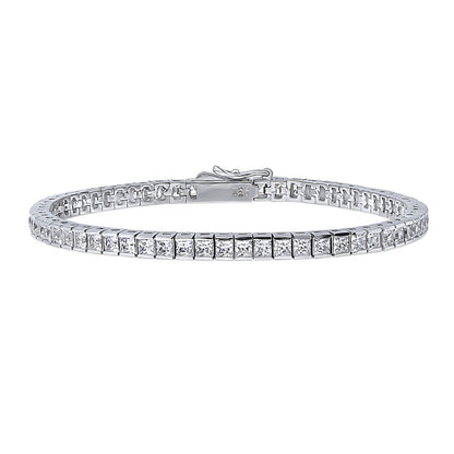 Bar Princess CZ Tennis Bracelet in Sterling Silver