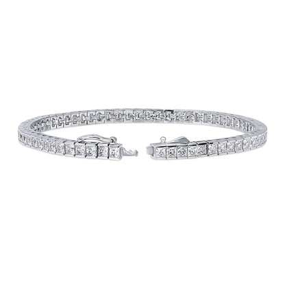 Bar Princess CZ Tennis Bracelet in Sterling Silver
