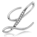 Initial Letter Pin in Silver-Tone, L