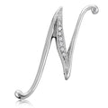 Initial Letter Pin in Silver-Tone, N