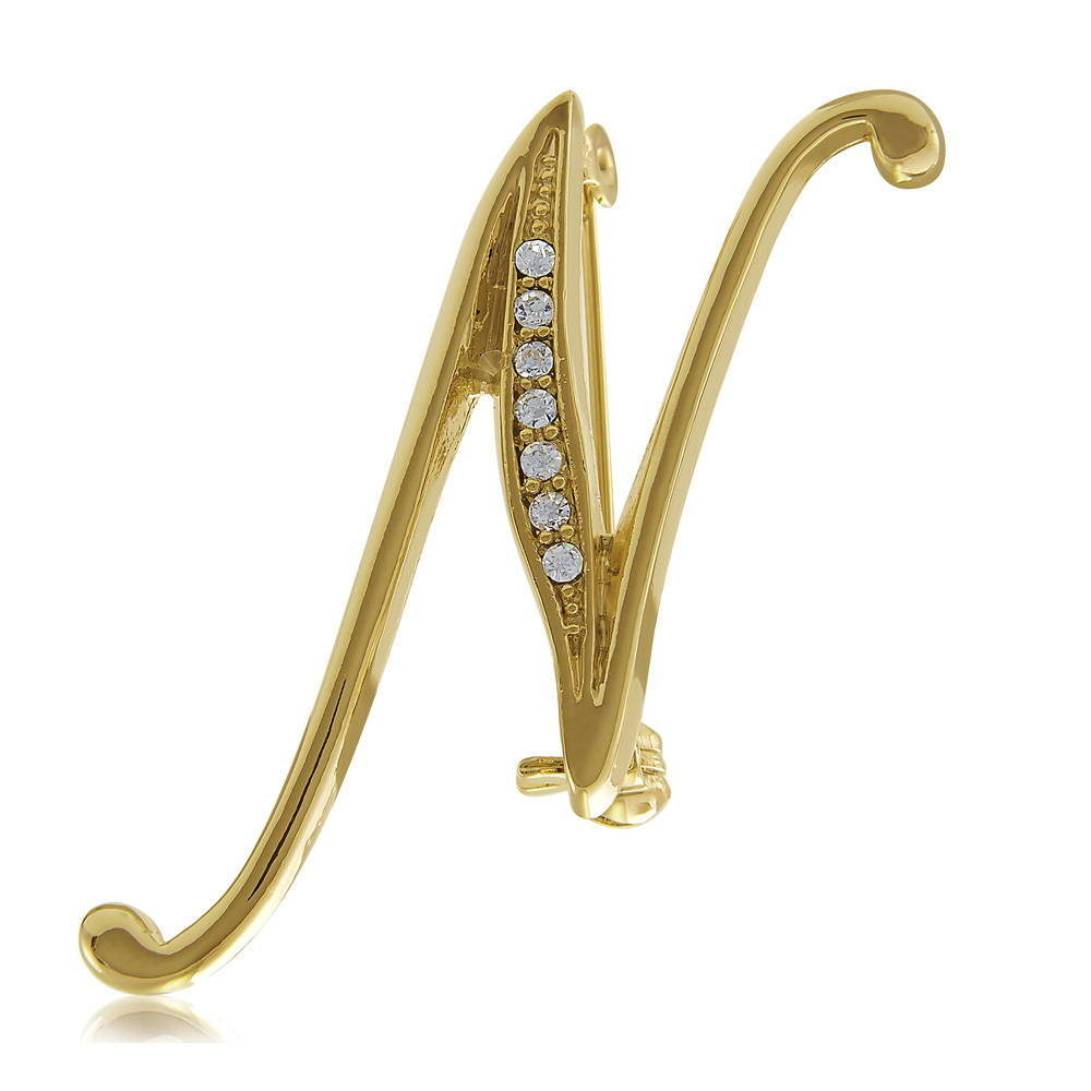 Initial Letter Pin Gold-Tone, N