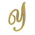 Initial Letter Pin in Gold-Tone, Y