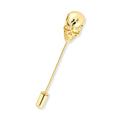 Skull Bones Pin in Sterling Silver, Yellow Gold Flashed