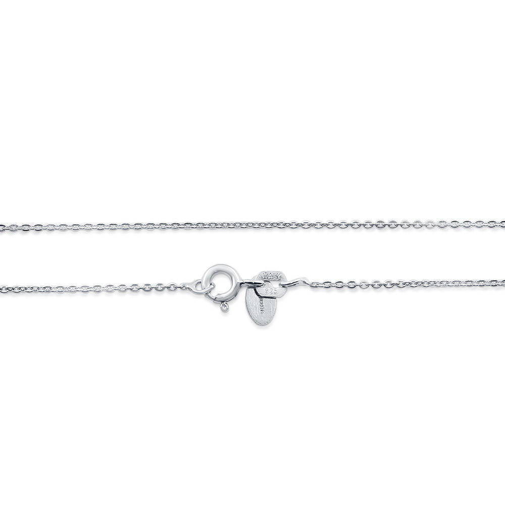 Italian Rolo Chain Necklace in Sterling Silver 1mm