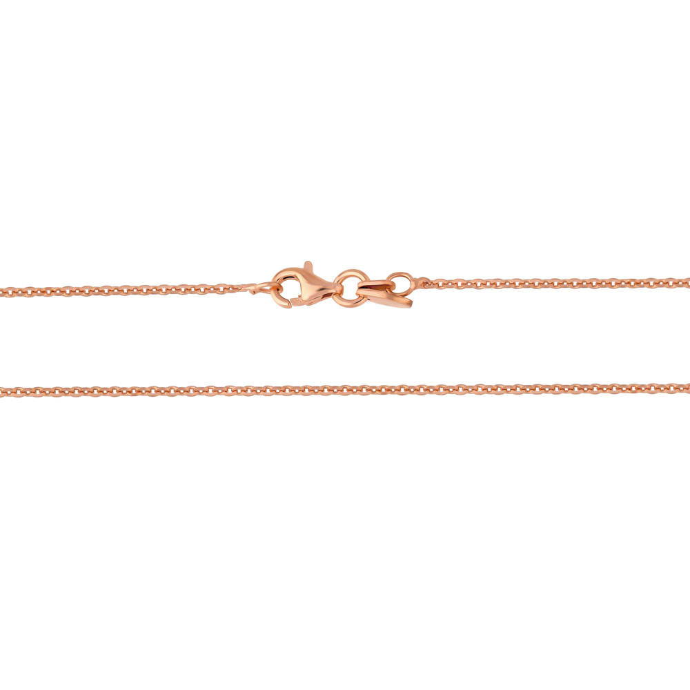 Italian Rolo Chain Necklace in Rose Gold Flashed Sterling Silver 1mm