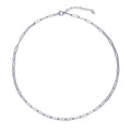 Paperclip Link Chain Necklace in Sterling Silver 3mm, Rhodium Plated