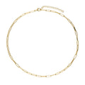 Paperclip Link Chain Necklace in Sterling Silver 3mm, Yellow Gold Flashed