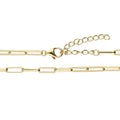 Front view of Paperclip Link Chain Necklace in Sterling Silver 3mm, Yellow Gold Flashed