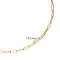 Angle view of Paperclip Link Chain Necklace in Sterling Silver 3mm, Yellow Gold Flashed