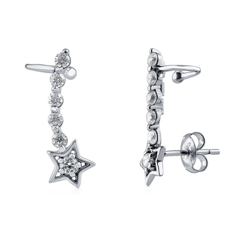 Star CZ Ear Cuffs in Sterling Silver, 1 of 2