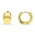 Front view of Dome Mini Huggie Earrings in Sterling Silver 0.45 inch, Yellow Gold Flashed