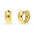 Dome Small Huggie Earrings in Sterling Silver 0.5 inch, Yellow Gold Flashed