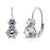 CZ Leverback Dangle Earrings in Sterling Silver