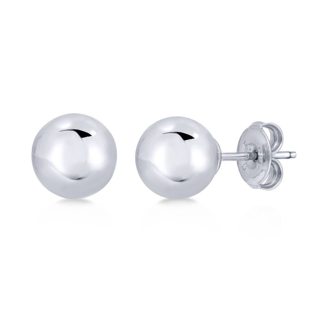 Ball Bead Stud Earrings in Sterling Silver