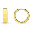 Front view of Medium Hoop Earrings in Sterling Silver 0.6 inch, Yellow Gold Flashed