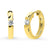 Solitaire Round CZ Medium Hoop Earrings in Sterling Silver 0.22ct 0.64"