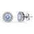 Halo Kaleidoscope Round CZ Stud Earrings in Sterling Silver