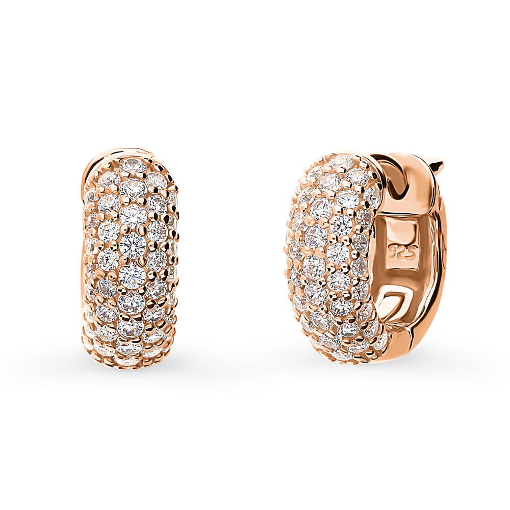 Dome CZ Mini Cartilage Huggie Earrings in Sterling Silver 0.5"