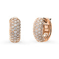 Dome CZ Small Huggie Earrings in Sterling Silver 0.5 inch, Rose Gold Flashed