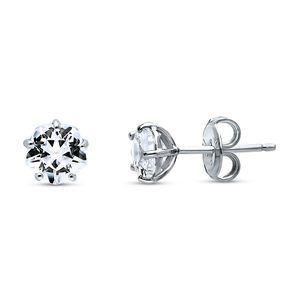 Solitaire 1.2ct Violet CZ Stud Earrings in Sterling Silver