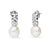 Solitaire Irregular Cultured Pearl Stud Earrings in Sterling Silver