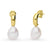 Solitaire Irregular Cultured Pearl Stud Earrings in Sterling Silver
