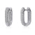 Rectangle CZ Medium Hoop Earrings in Sterling Silver 0.62"