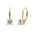 Solitaire Round CZ Leverback Earrings in Gold Flashed Sterling Silver