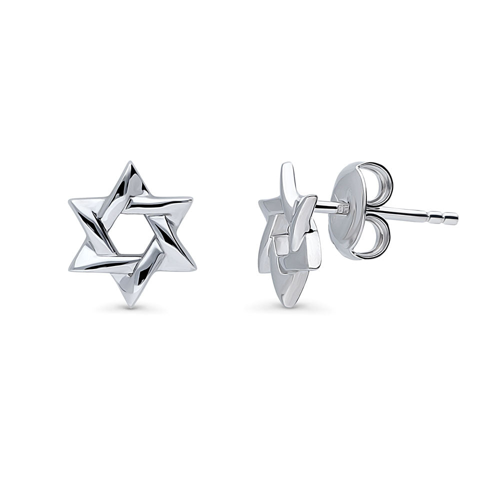 Star of David Necklace and Earrings Set in Sterling Silver