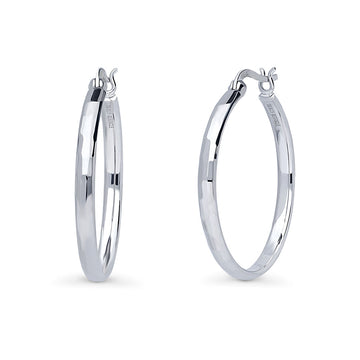 Medium Hoop Earrings in Sterling Silver 1.2"