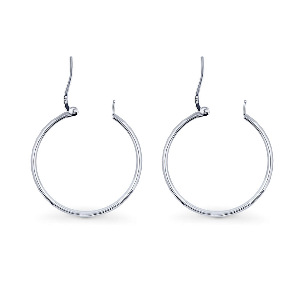 Medium Hoop Earrings in Sterling Silver 1.2"