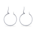 Angle view of Medium Hoop Earrings in Sterling Silver 1.2 inch