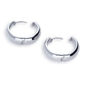 Angle view of Dome Hoop Earrings in Sterling Silver, 2 Pairs, Rhodium Plated