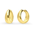 Dome Hoop Earrings in Sterling Silver, 2 Pairs, Yellow Gold Flashed