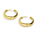 Angle view of Dome Hoop Earrings in Sterling Silver, 2 Pairs, Yellow Gold Flashed