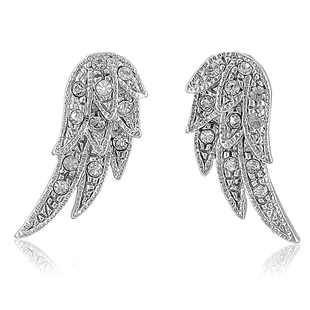 Angel Wings CZ Stud Earrings