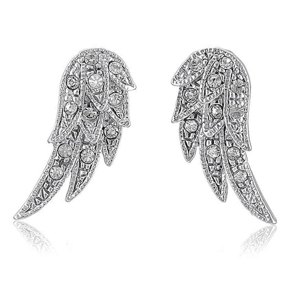 Angel Wings CZ Stud Earrings