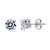 Solitaire Round CZ Stud Earrings in Sterling Silver