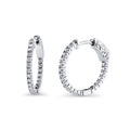 CZ Medium Inside-Out Hoop Earrings in Sterling Silver 0.75 inch, Rhodium Plated