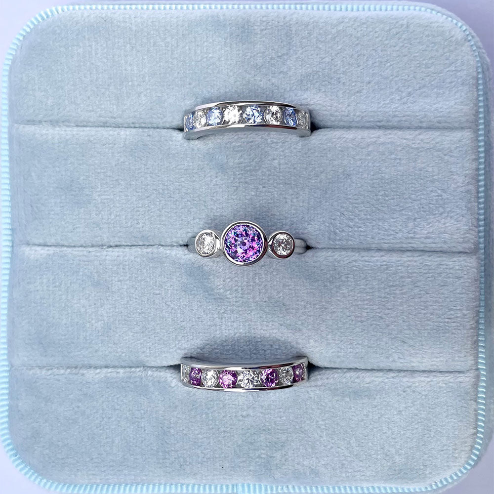 Image Contain: 3-Stone Ring, Half Eternity Ring