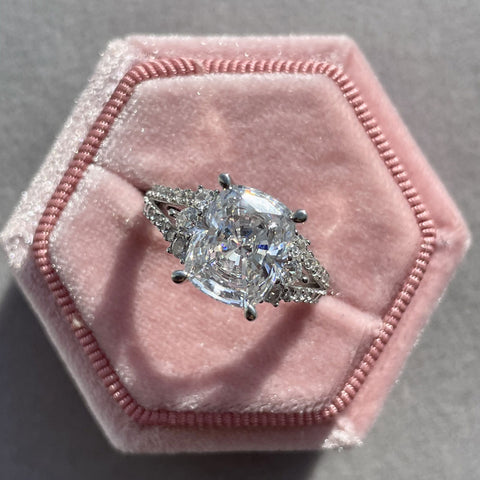 Image Contain: Solitaire with Side Stones Split Shank Ring