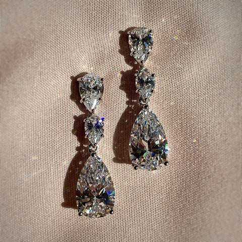 Image Contain: 3-Stone Dangle Earrings