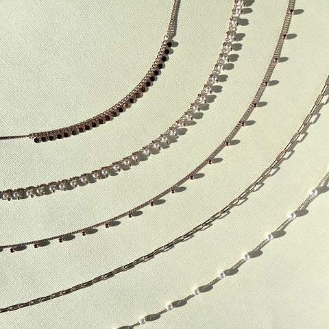 Image Contain: Bead Station Necklace, Paperclip Chain Necklace, Station Necklace