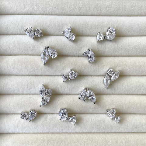 Image Contain: 2-Stone Stud Earrings, 3-Stone Stud Earrings