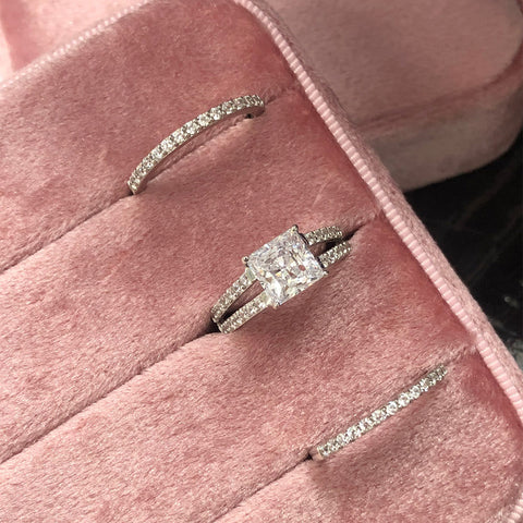 Image Contain: Half Eternity Ring, Solitaire with Side Stones Split Shank Ring
