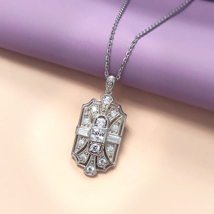 Art Deco Milgrain CZ Set in Sterling Silver