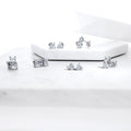 Flatlay view of Solitaire CZ Stud Earrings in Sterling Silver 2.5ct, Clear Color