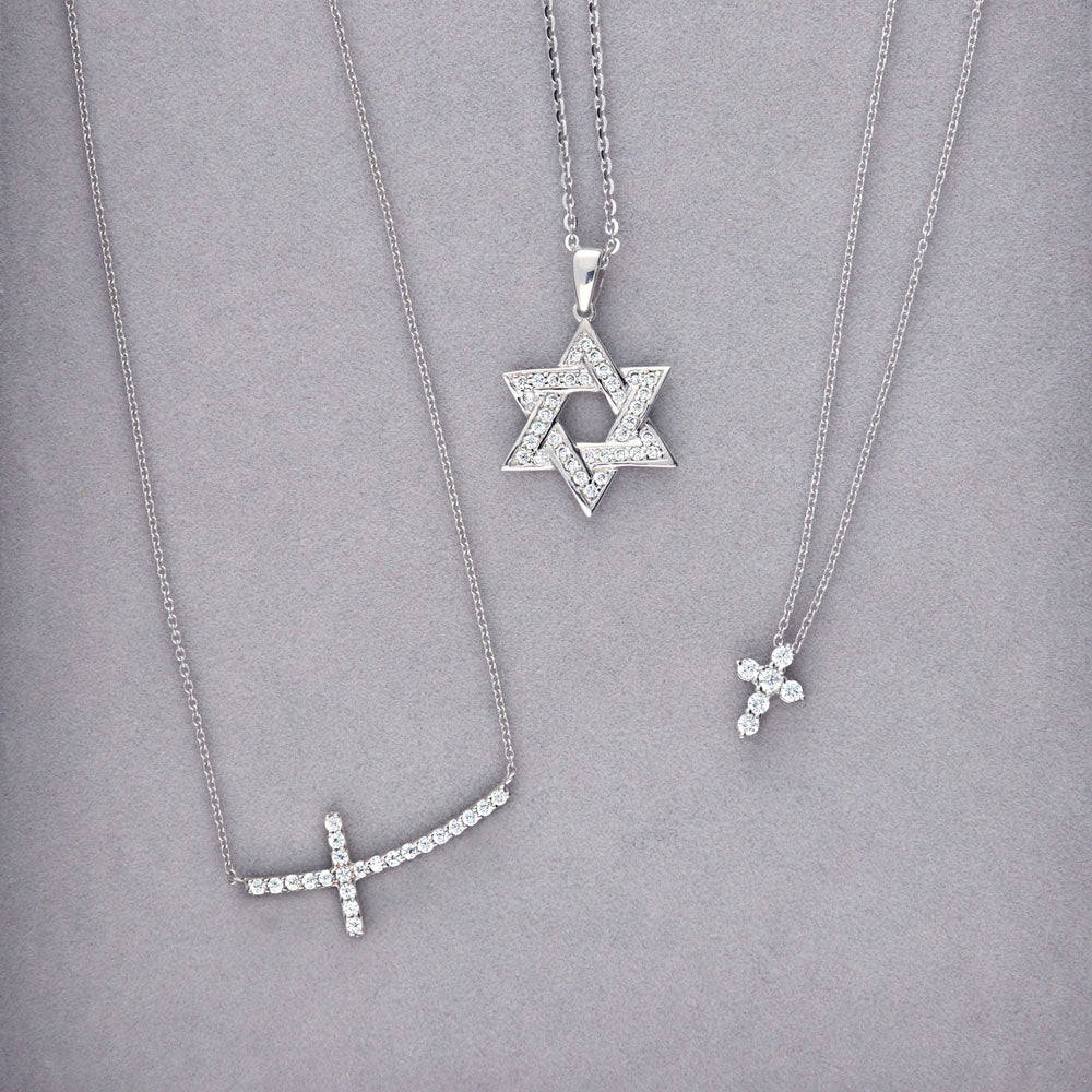 Image Contain: Cross Pendant Necklace, Sideways Cross Pendant Necklace, Star Pendant Necklace